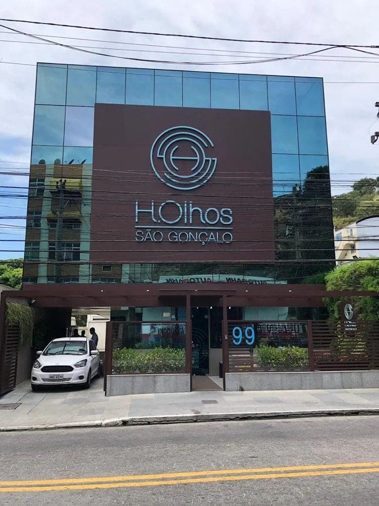Fachada do Hospital de Olhos São Gonçalo, na Rua Salvatori, 99